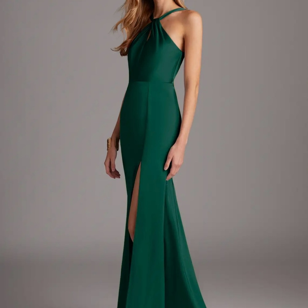 Azazie Strapless Green Gown